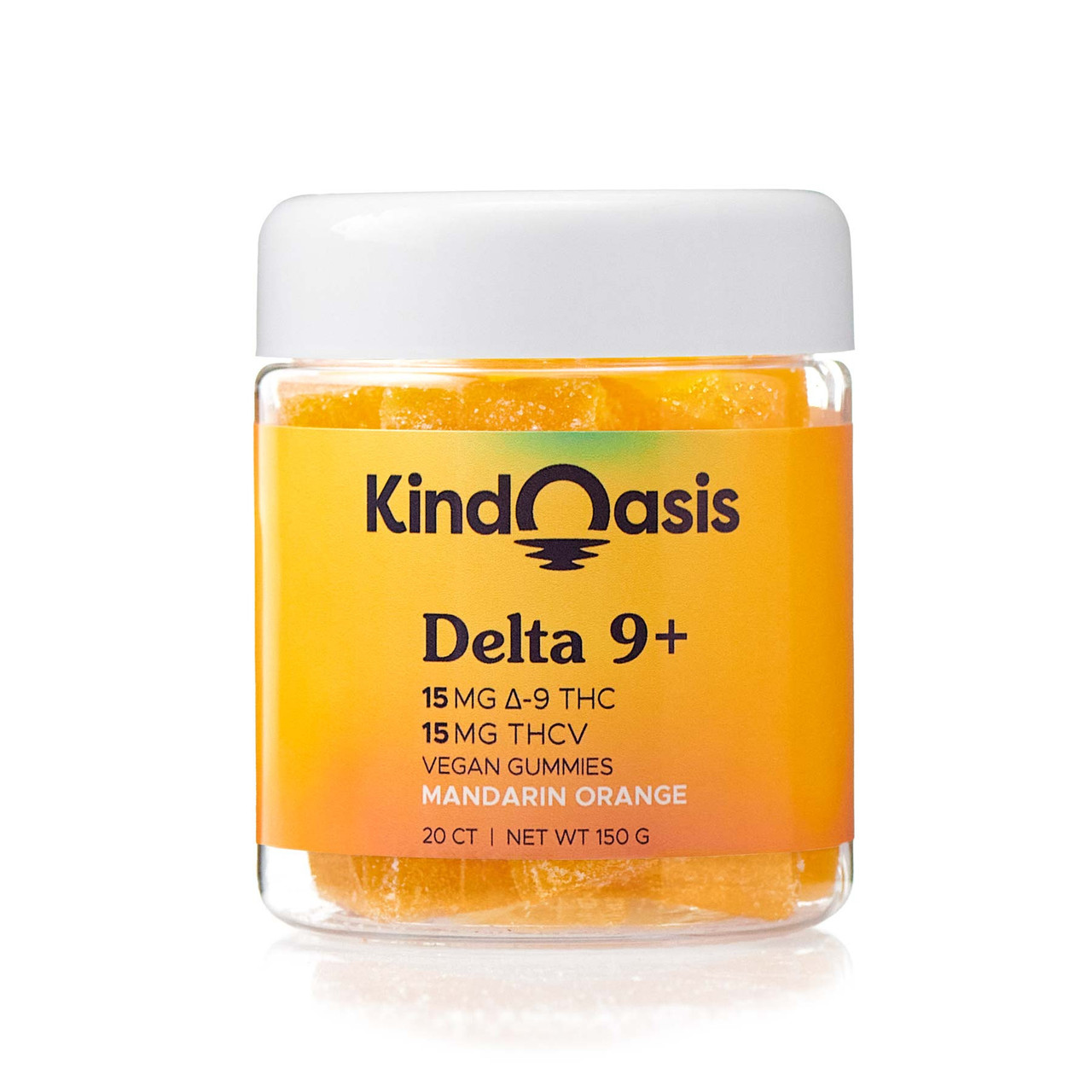 Kind Oasis Delta 9 THC + THCV Mandarin Orange Vegan Gummies - Calm