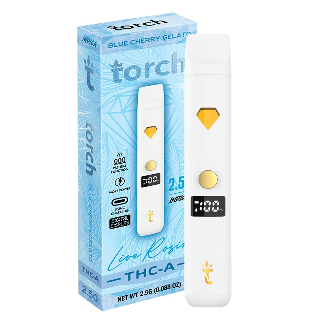 Torch Live Rosin THC-A 2.5G Disposable Vape Pen - Calm Leaf