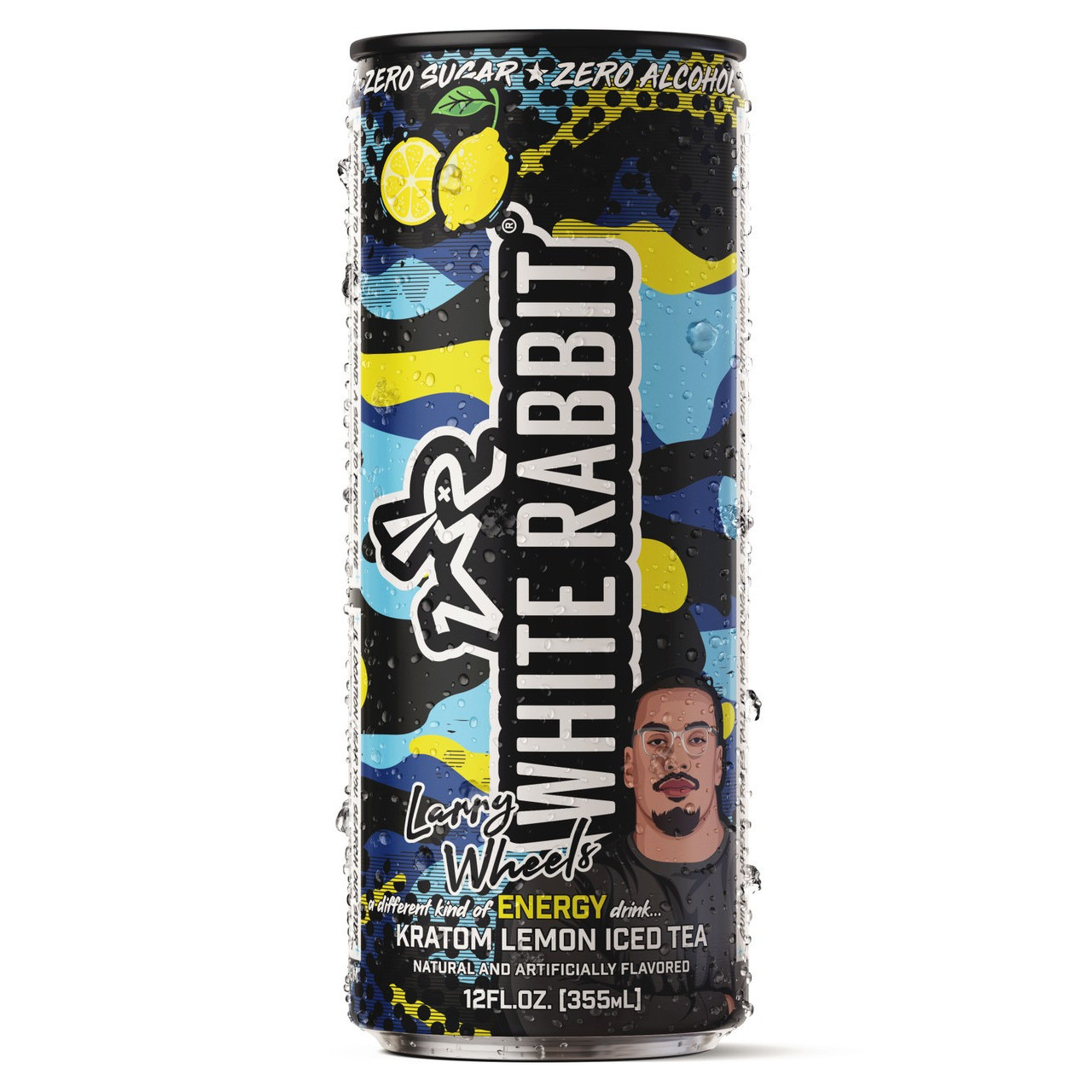 White Rabbit Energy Larry Wheel's Lemon Kratom Iced Tea - Calm Leaf