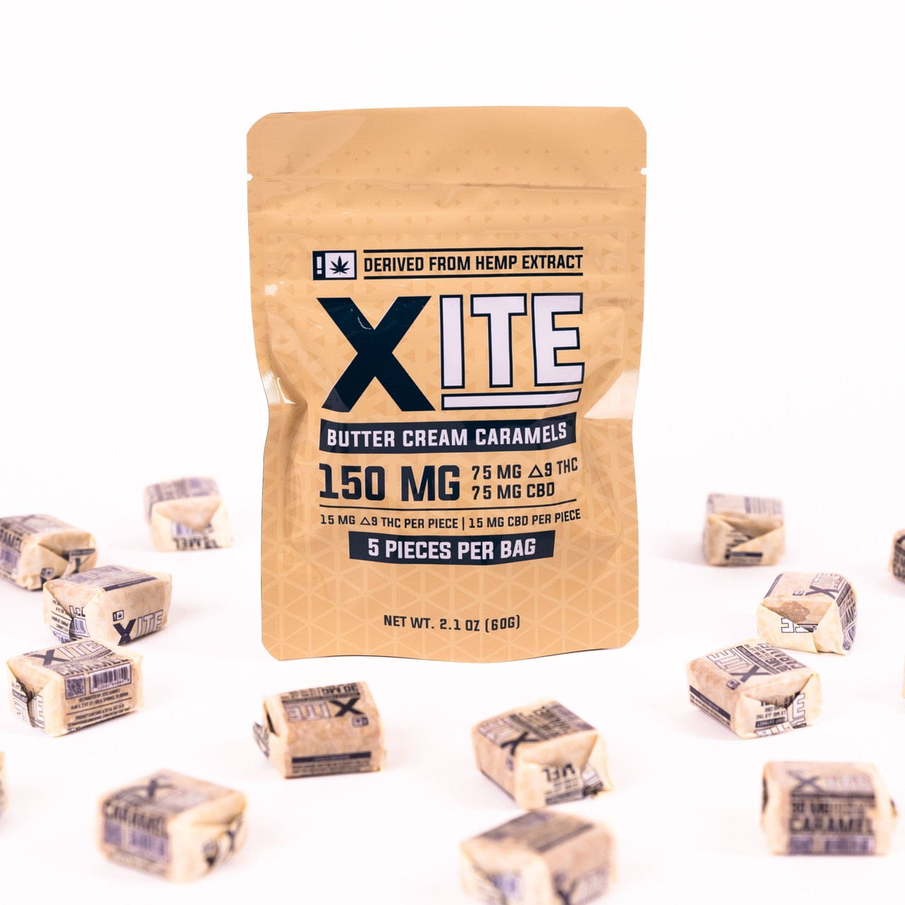 Xite Delta 9 THC + CBD Butter Cream Caramels - Calm Leaf