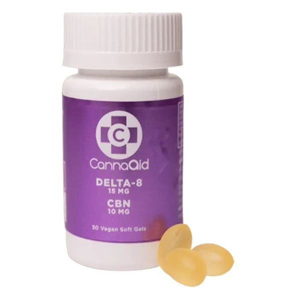 CannaAid Delta 8 THC + CBN Soft Gels - Calm Leaf