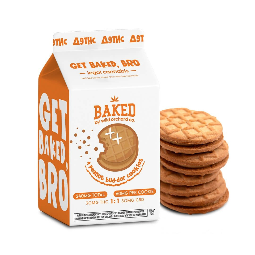 Wild Orchard Baked Delta 9 THC + CBD 1:1 Peanut Bud-der Cookies