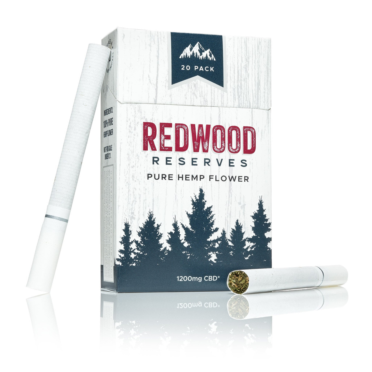 pure cigarette tobacco Redwood Reserves Pure Hemp Flower CBD Cigarettes