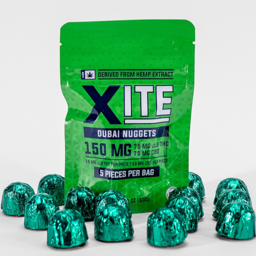 Xite Delta 9 THC + CBD Dubai Chocolate Nuggets - Calm Leaf
