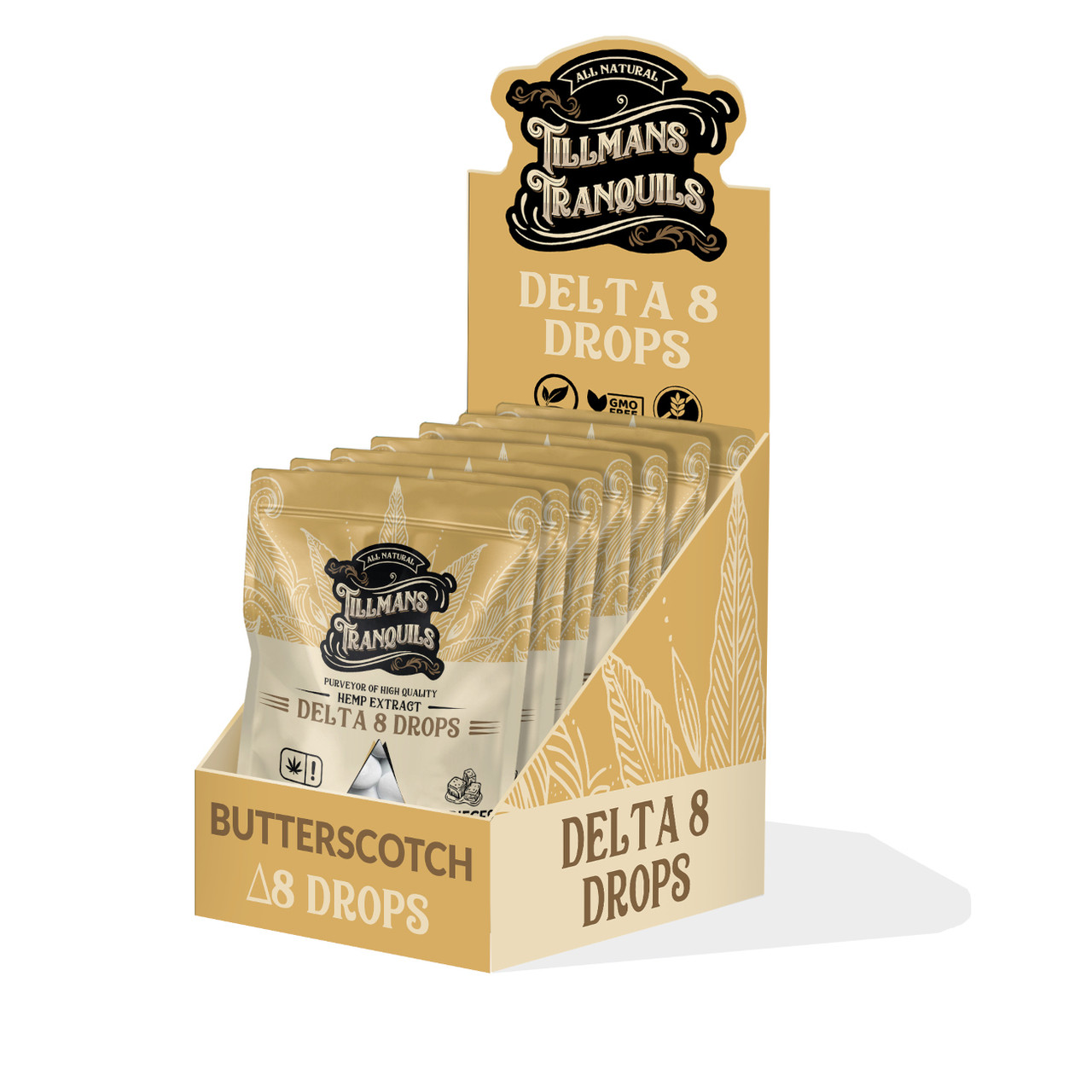 Tillmans Tranquils Delta 8 THC Candy Drops - Calm Leaf