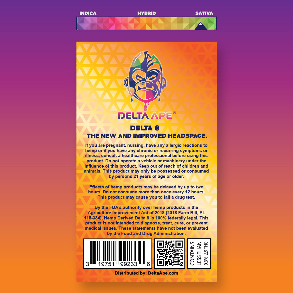 Delta Ape Delta 8 THC Vape Cartridge The Calm Leaf