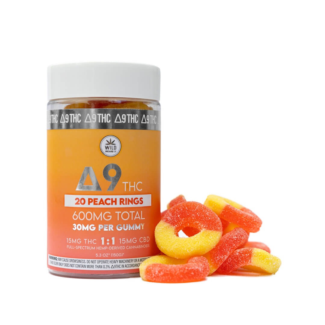 Wild Orchard Delta 9 THC Peach Rings - Calm Leaf