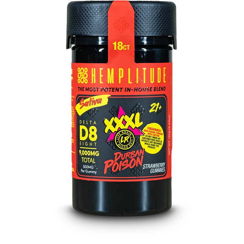 Hemplitude XXXL Delta 8 THC Live Rosin Gummies - Calm Leaf