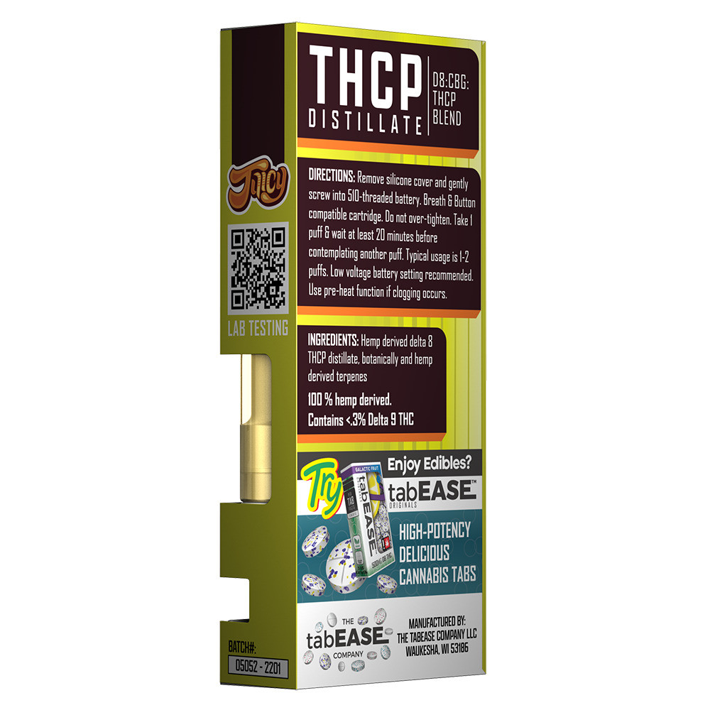 Juicy THCP Live Resin Blend Ceramic Vape Cartridge - Calm Leaf