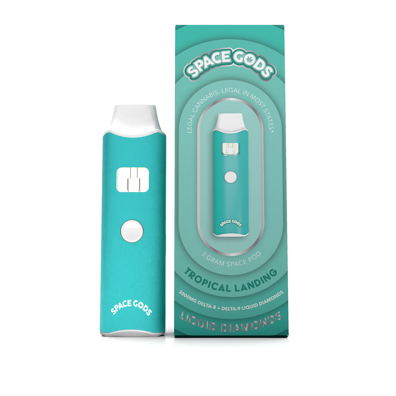 Space Gods Pods D9 + D8 Liquid Diamonds Cannabis Disposable 3G Vape Pen