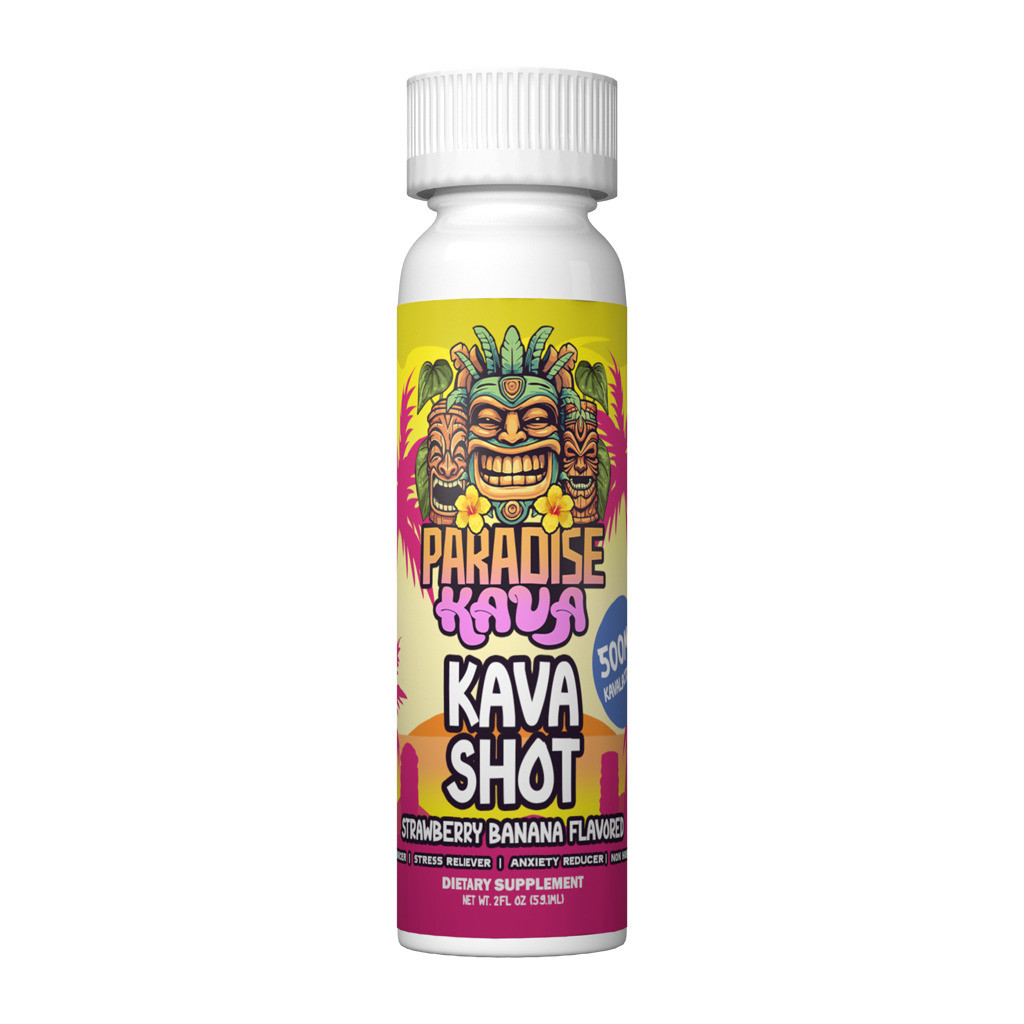 Paradise Kava Fast Acting Strawberry Banana Kava Shot - Calm Leaf