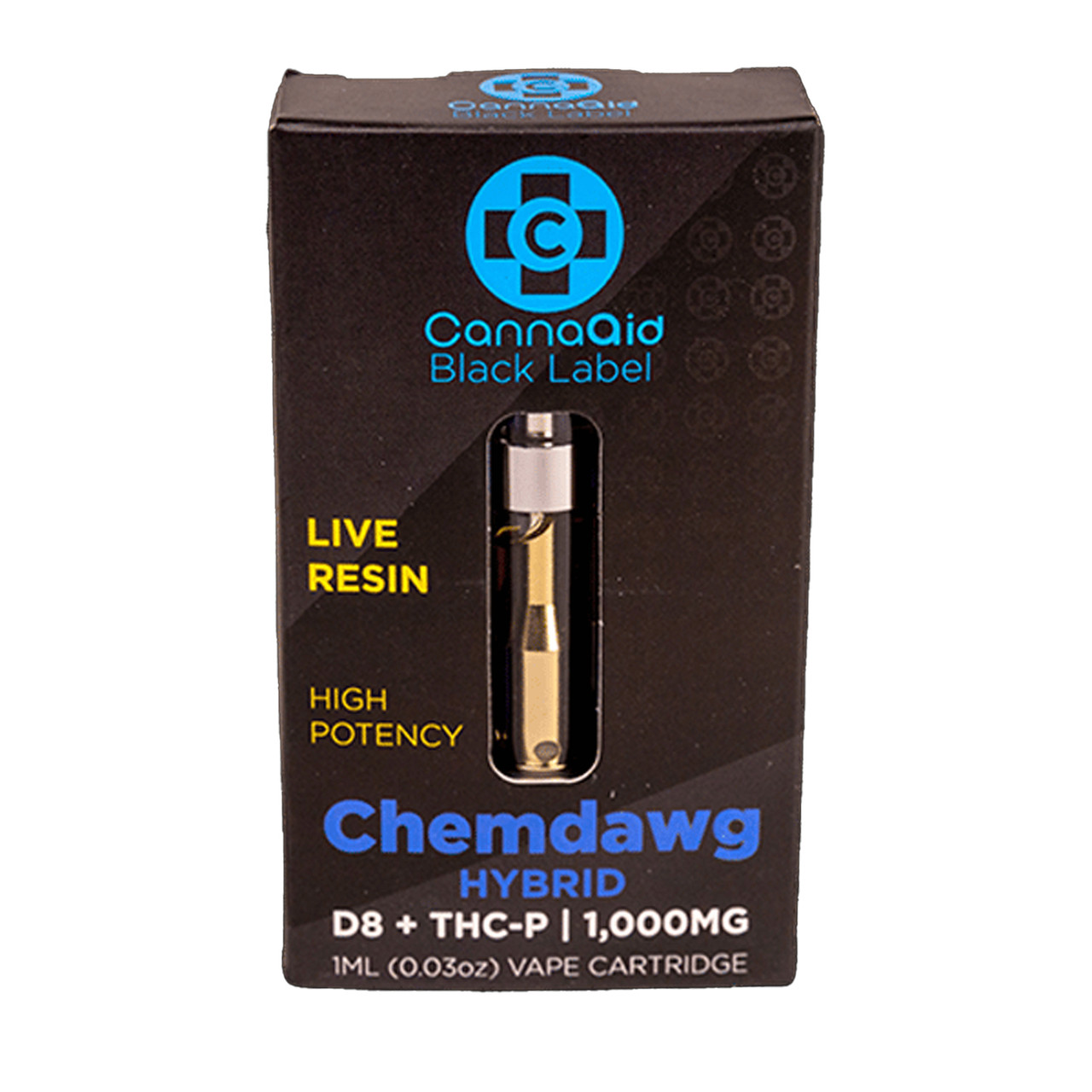 CannaAid Black Label D8 + THC-P Live Resin 1G Vape Cartridge