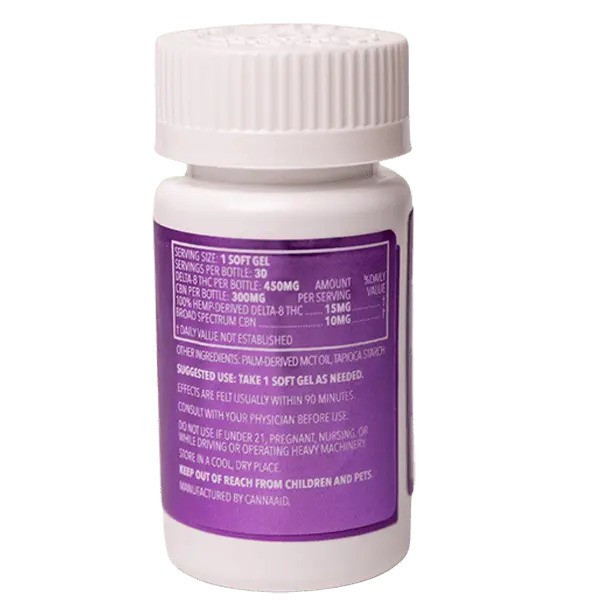 CannaAid Delta 8 THC + CBN Soft Gels - Calm Leaf