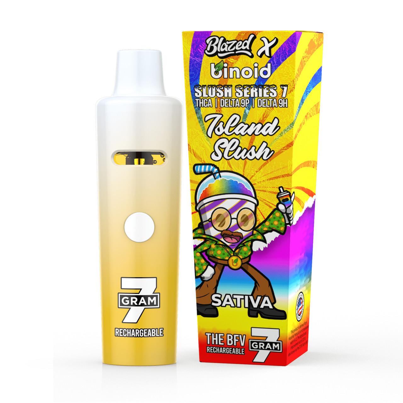 Blazed x Binoid Slush Series THCA Live Resin Blend 7G Disposable Vape Pen -  Calm Leaf