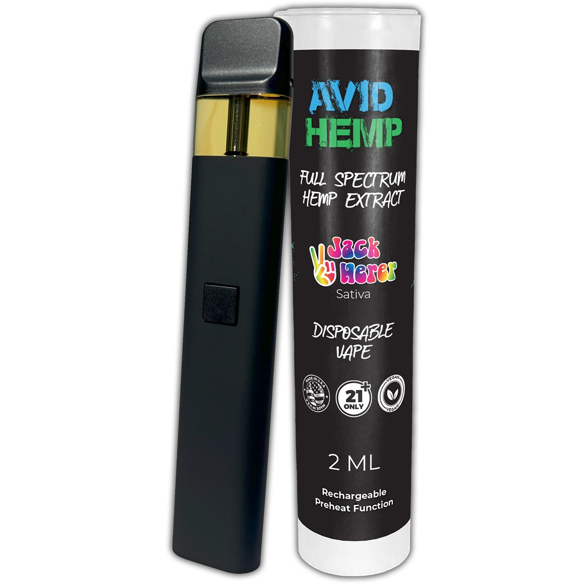 Avid Hemp Full Spectrum CBD 2G Disposable Vape Pen - Calm Leaf