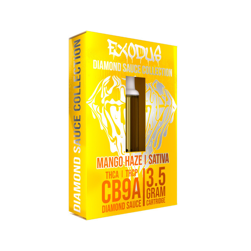 Exodus Diamond Sauce CB9A + THCA + THCP 3.5G Vape Cartridge - Calm Leaf