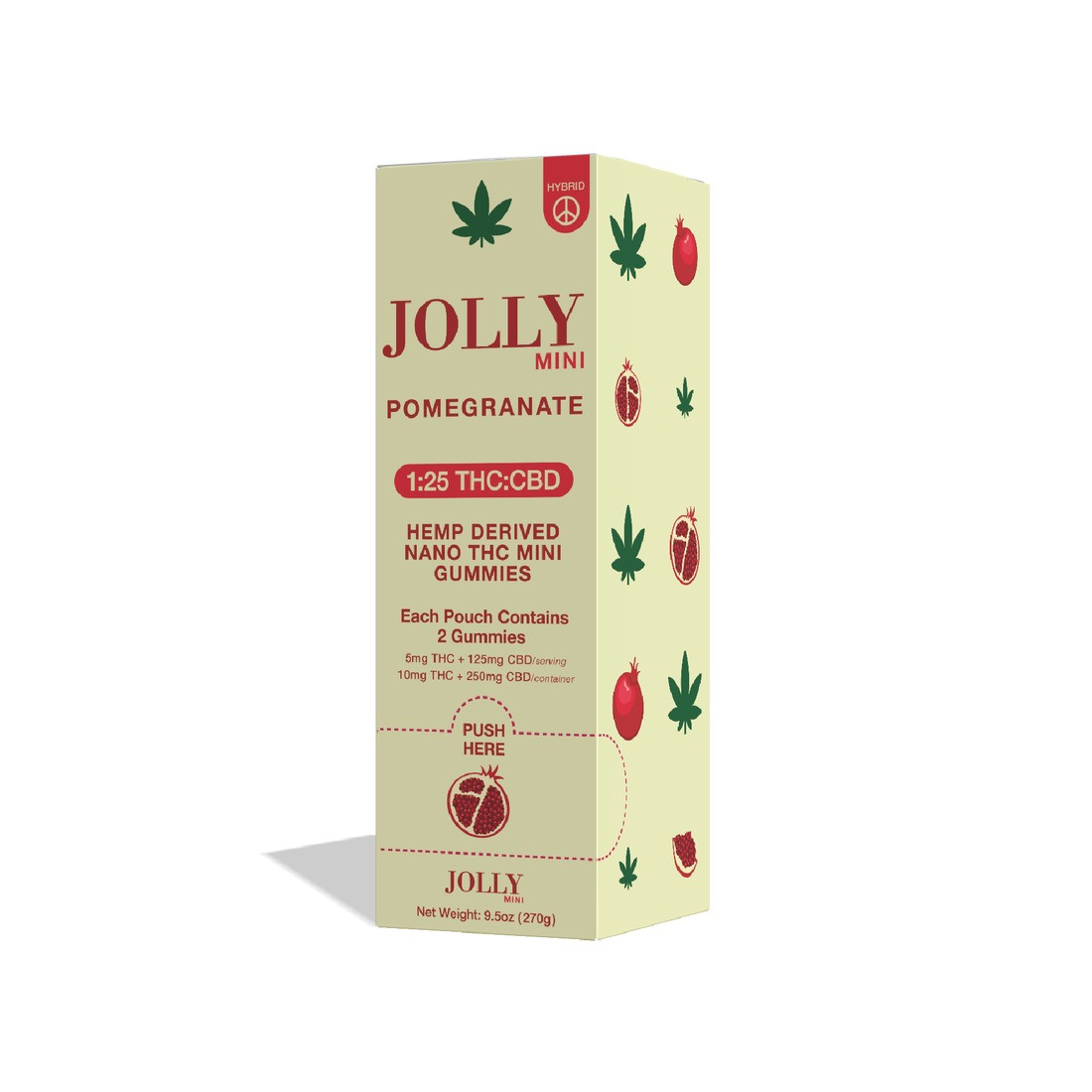 Jolly Mini 1:25 D9 THC + CBN + CBC + CBG + CBD Nano Gummies - Calm