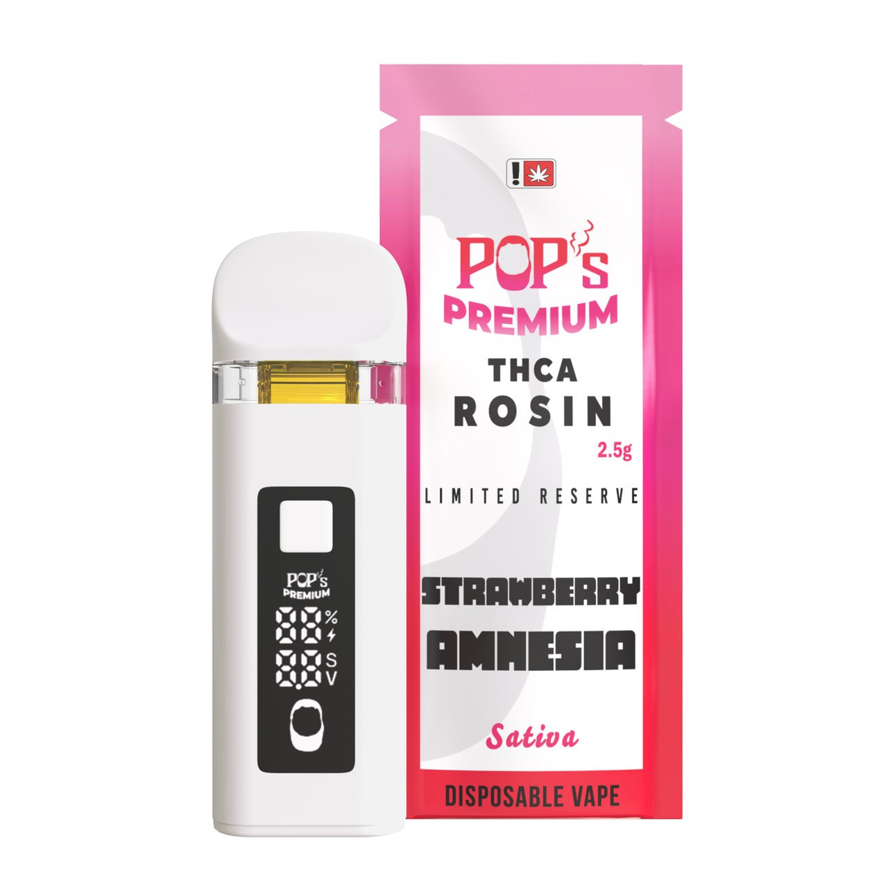 Pops Premium THCA Rosin Limited Reserve 2.5G Disposable Vape Pen