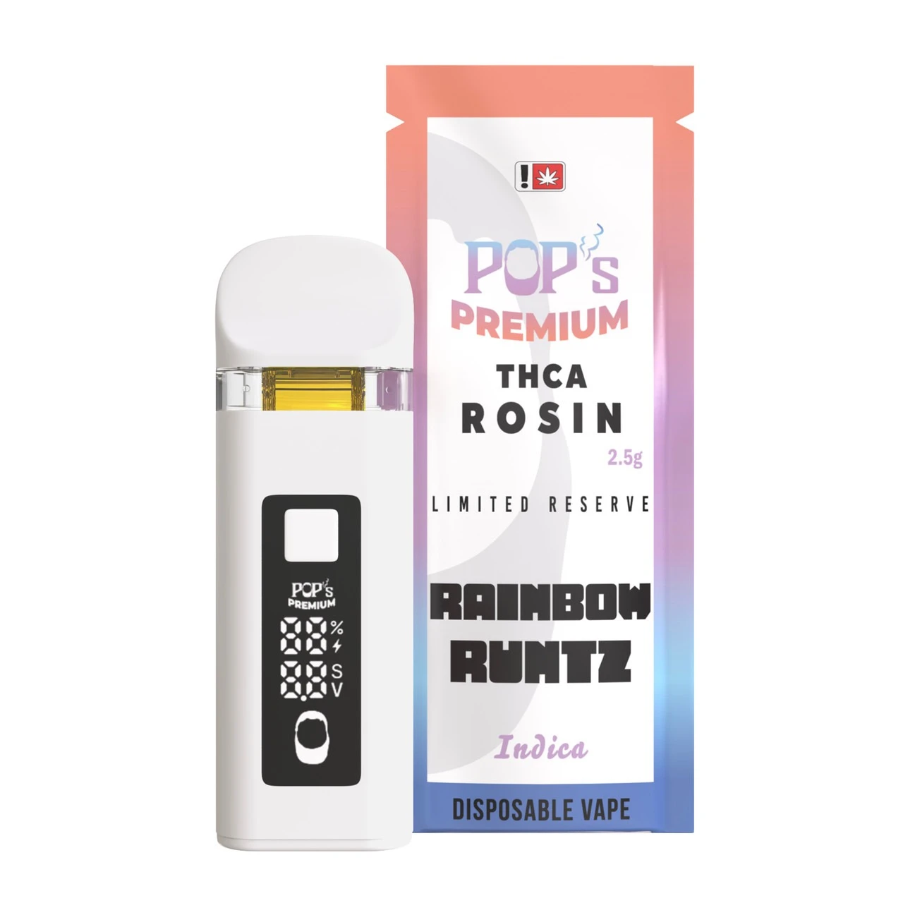 Pops Premium THCA Rosin Limited Reserve 2.5G Disposable Vape Pen