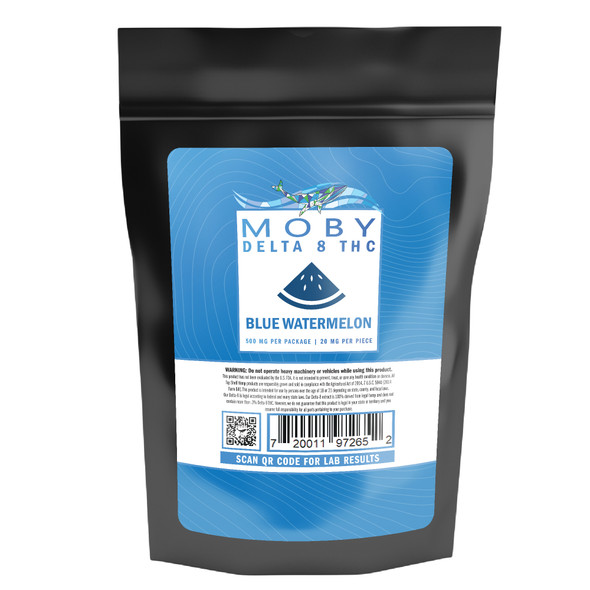 Moby Hemp Delta 8 THC Soft Chews - Blue Watermelon