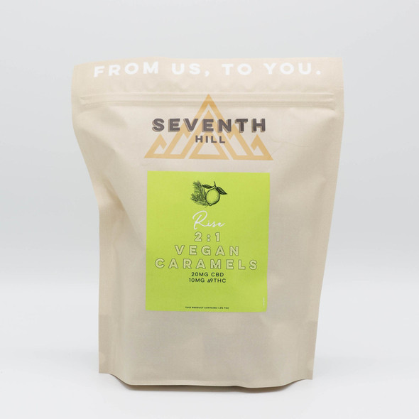 Seventh Hill Organic Delta 9 THC + CBD 2:1 Vegan Caramels - Rise