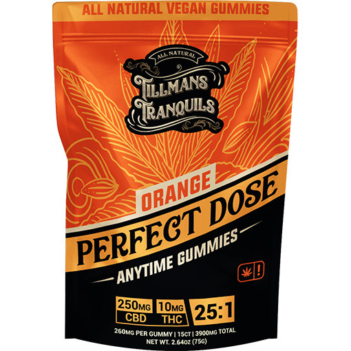 Tillmans Tranquils CBG + CBD 1:1 Blend Orange Relief Gummies