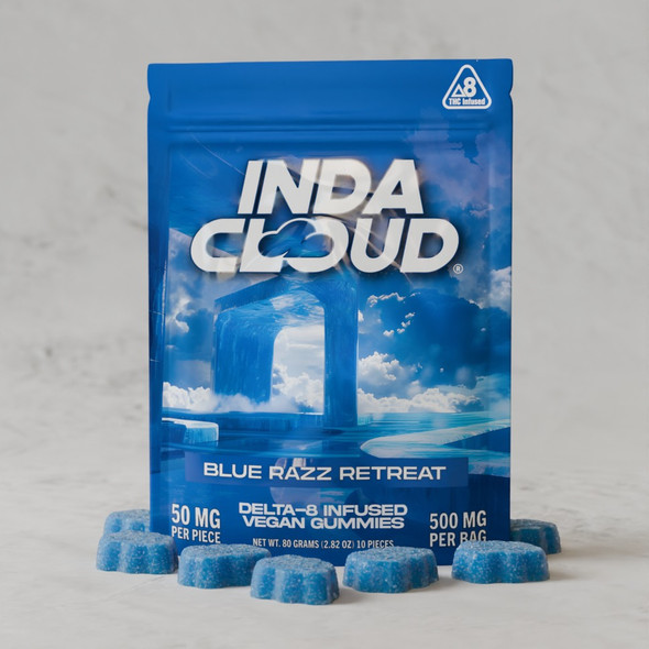 IndaCloud Delta 8 THC Vegan Gummies - Blue Razz Retreat