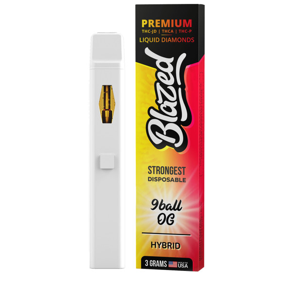 Blazed Liquid Diamonds THCA + Delta 9P + THC-JD 3G Disposable Vape Pen - 9 Ball OG