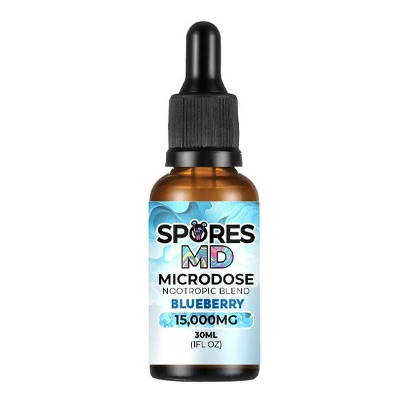 SporesMD Microdose Nootropic Infused Tincture - Blueberry Front