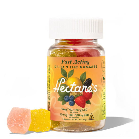 Hectare’s Delta 9 THC + CBD Fast Acting Vegan Gummies - 10mg