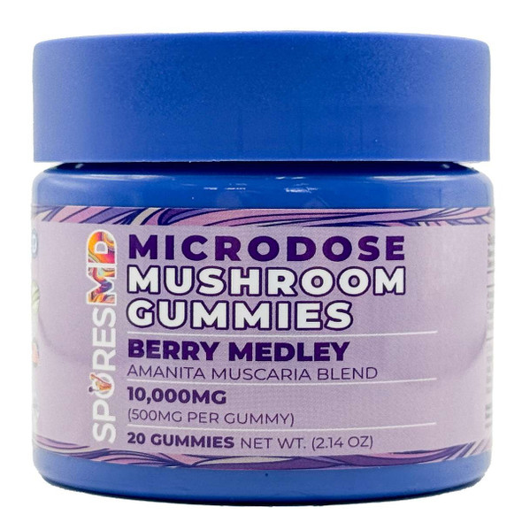 SporesMD Amanita Muscaria Blend Microdose Mushroom Gummies - Berry Medley