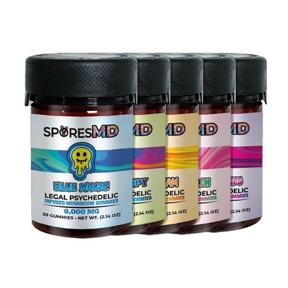SporesMD Legal Psychedelic Complex Mushroom Infused Gummies - 20 Count