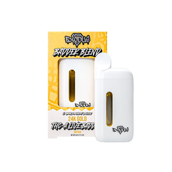 Exodus THCA + D8 + HXY-9 THC 5G Live Resin Disposable Vape Pen - 24K Gold Punch