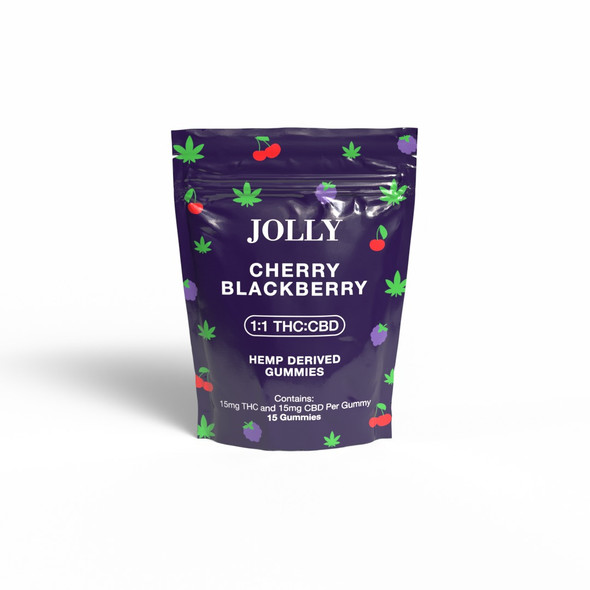 Jolly 1:1 Delta 9 THC + CBD Gummies - Cherry Blackberry 15ct