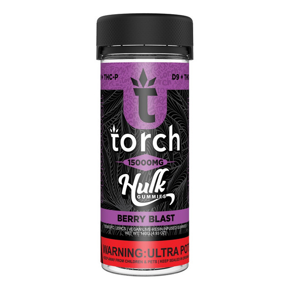 Torch Hulk Delta 9 THC + THC-P Vegan Live Resin Infused Gummies - Berry Blast