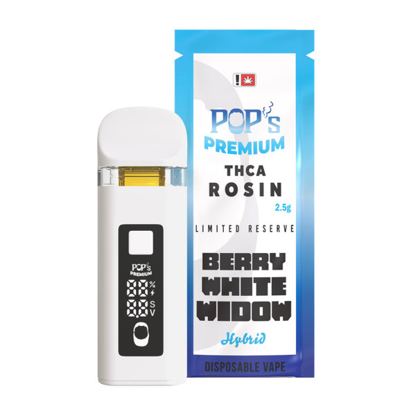 Pops Premium THCA Rosin Limited Reserve 2.5G Disposable Vape Pen - Berry White Widow