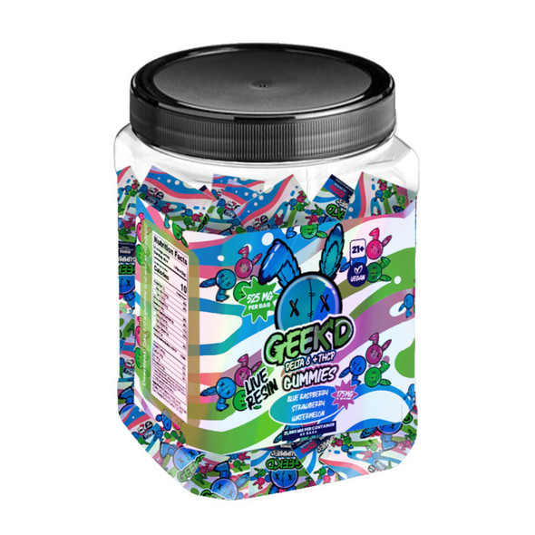 Geek'd Delta 8 THC + THCP Live Resin 3CT Assorted Gummies - 40 Pack Tub