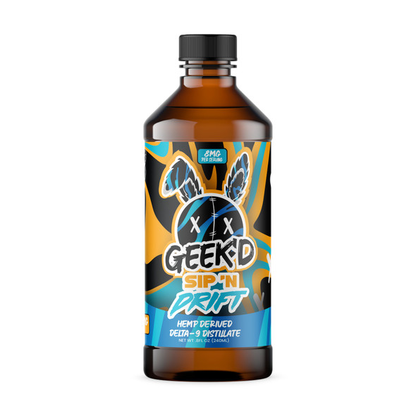 Geek'd Sip ‘N Drift Delta 9 THC Distillate Syrup - Caribbean Blast