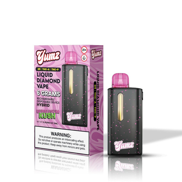 Yumz Liquid Diamond D9 + THC-A + THC-P 6G Disposable Vape Pen - Bubblegum Kush