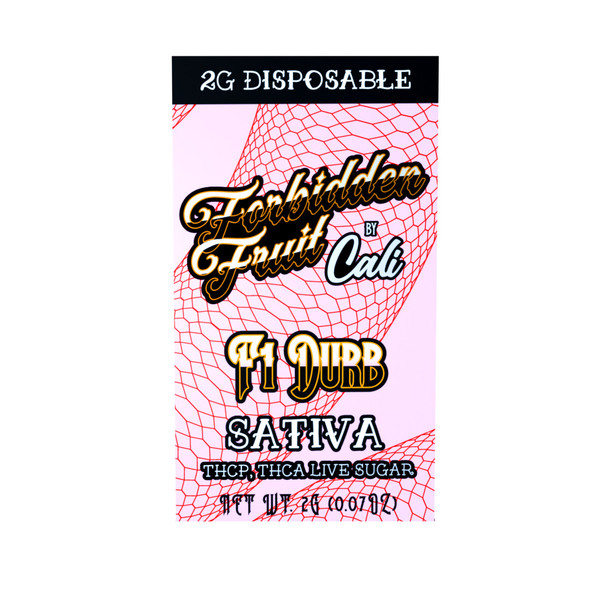 Forbidden Fruit by Cali THC-P + THCA Live Sugar 2G Disposable Vape Pen - F1 Durb Forbidden Fruit by Cali THC-P + THCA Live Sugar 2G Disposable Vape Pen - F1 Durb
