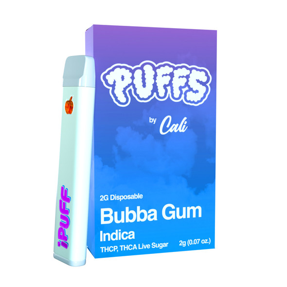 Puffs by Cali THC-P + THCA Live Sugar 2G Disposable Vape Pen - Bubba Gum Puffs by Cali THC-P + THCA Live Sugar 2G Disposable Vape Pen - Bubba Gum