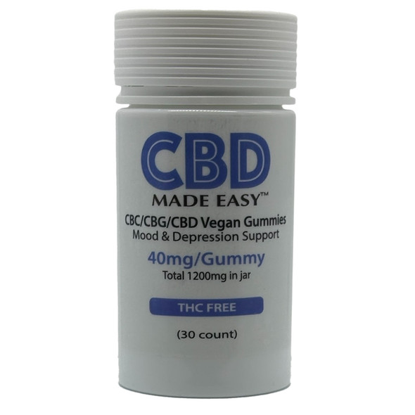 CBD Made Easy Mood & Depression Support CBC + CBG + CBD Organic Vegan Gummies