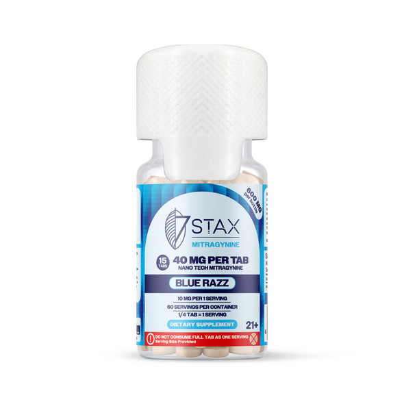 7Stax Nano Tech Mitragynine Boosted Alkaloid 40mg Kratom Tablets - Blue Razz