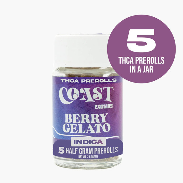 Coast Exotics THCA Half Gram Mini Kief Rolled Prerolls - Berry Gelato