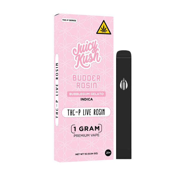 Juicy Kush THC-P Budder Live Rosin 1G Disposable Vape Pen - Bubblegum Gelato