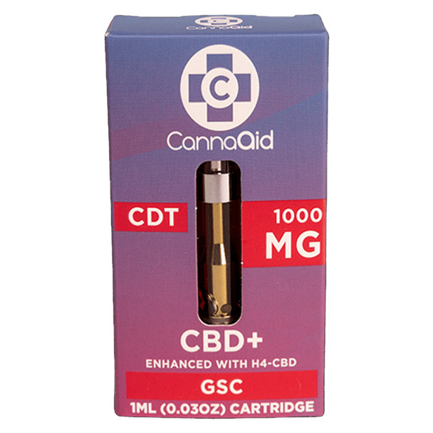 CannaAid Full Spectrum CBD + H4-CBD CDT 1G Vape Cartridge - Calm Leaf
