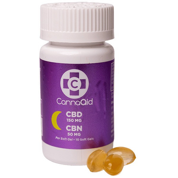 CannaAid CBD + CBN Vegan Sleep Soft Gels - Calm Leaf