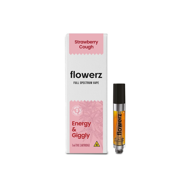 Flowerz Full Spectrum THCA 1G Vape Cartridge - Strawberry Cough Flowerz Full Spectrum THCA 1G Vape Cartridge - Strawberry Cough