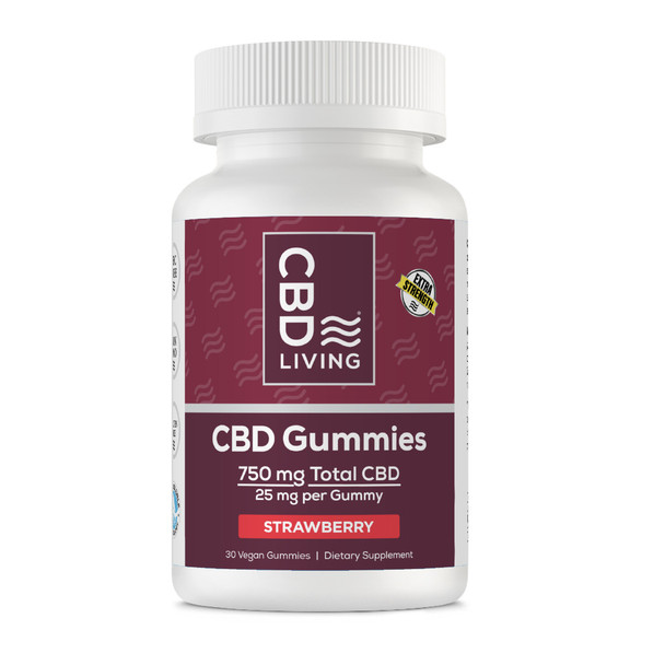CBD Living Nano Infused Broad Spectrum CBD Strawberry Gummies - 25mg