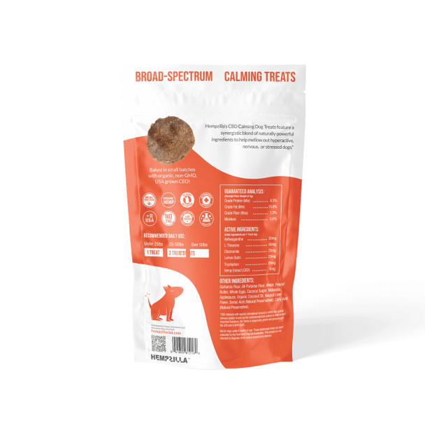 Hempzilla Broad Spectrum Hemp CBD Calming Dog Treats - Back
